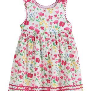 Lil Cactus Baby Girl Pink Floral Button Dress Size 6-12 Month NEW